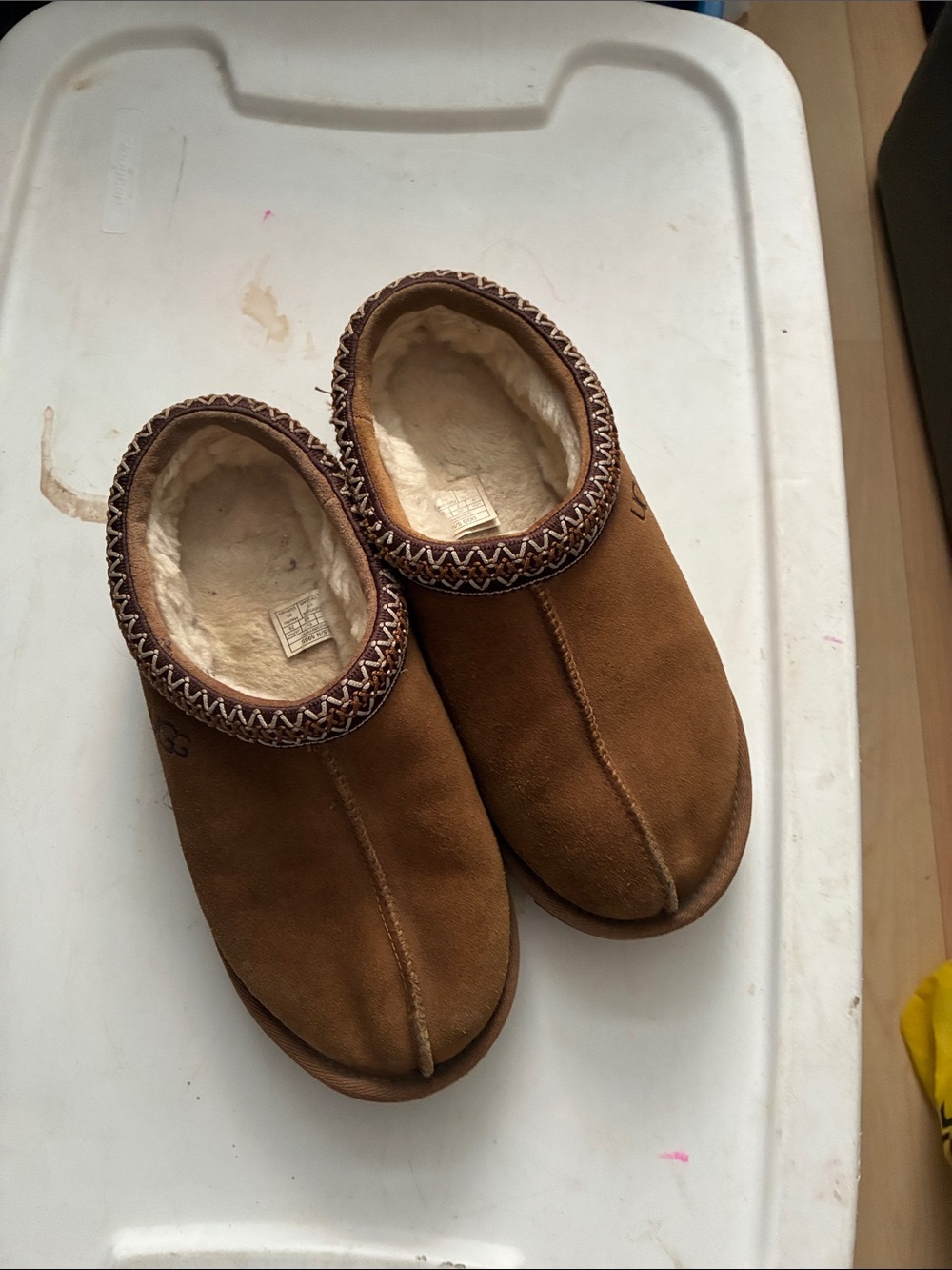 UGG Chestnut Brown Shearling-Lined Slip-On Clogs